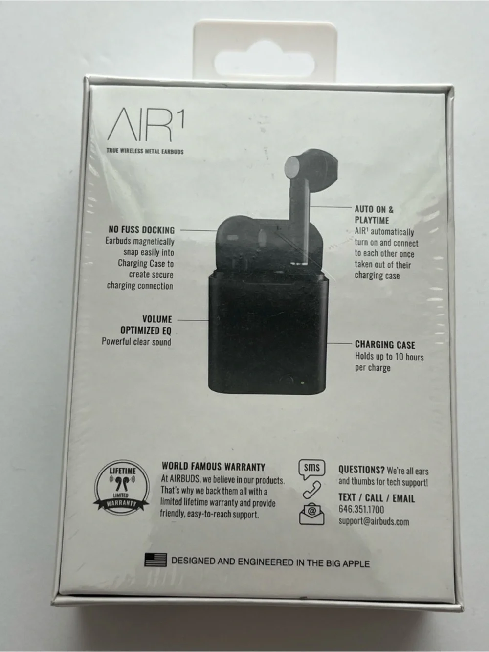 Wireless Bluetooth Earbuds AIR1 Black New Sealed